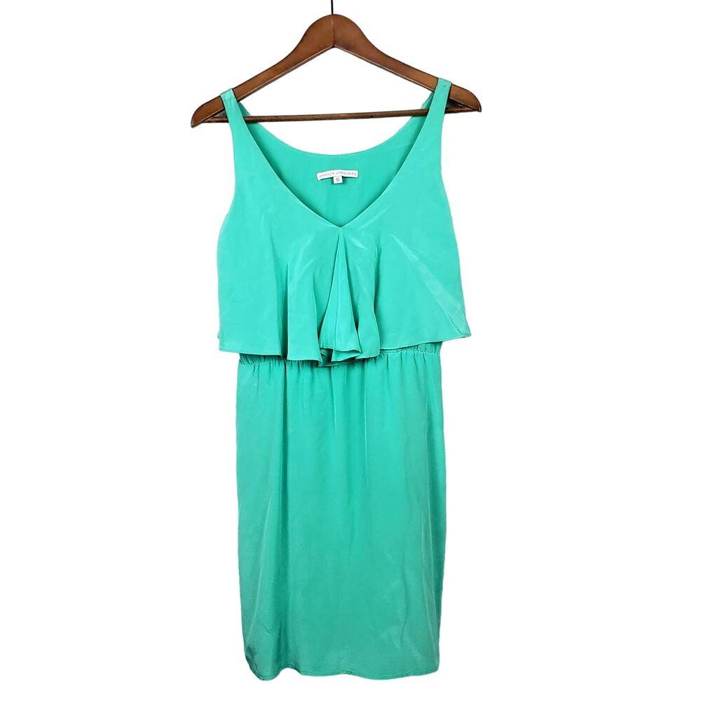 Amanda Uprichard Silk Dress Mint Draped Midi - S